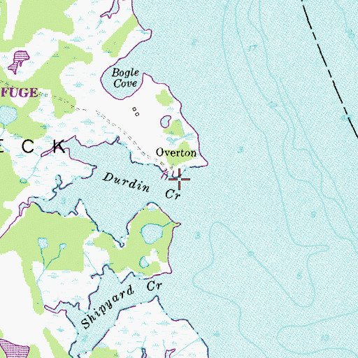 Topographic Map of Bogles Boat Ramp, MD