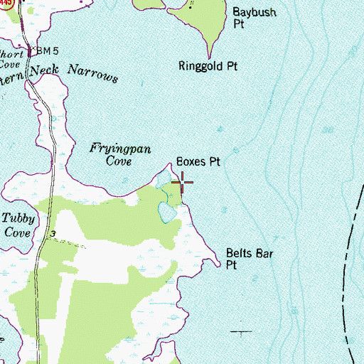 Topographic Map of Boxes Point Trail, MD