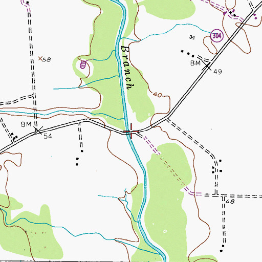 Topographic Map of German Branch Bridge, MD