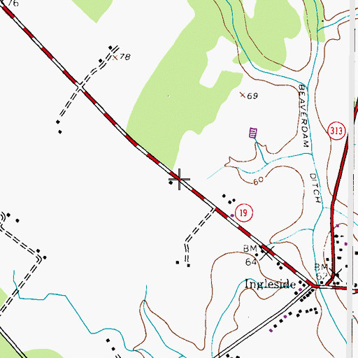 Topographic Map of Rochester Memorial Garden, MD