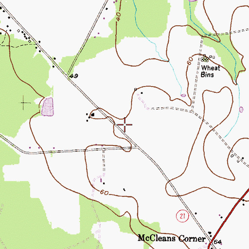 Topographic Map of Caulks Field Memorial, MD