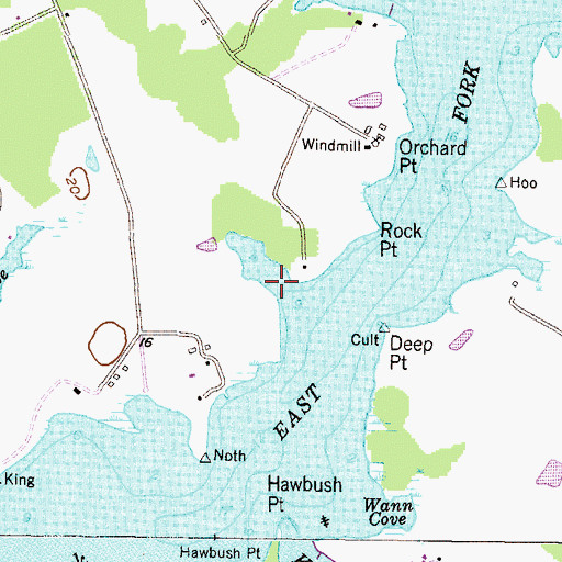 Topographic Map of Lovely Creek, MD