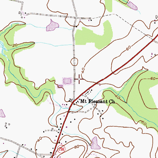 Topographic Map of Woods Edge, MD