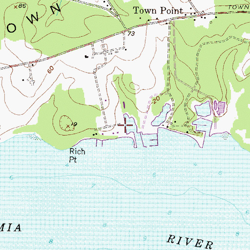 Topographic Map of Two Rivers Marina, MD