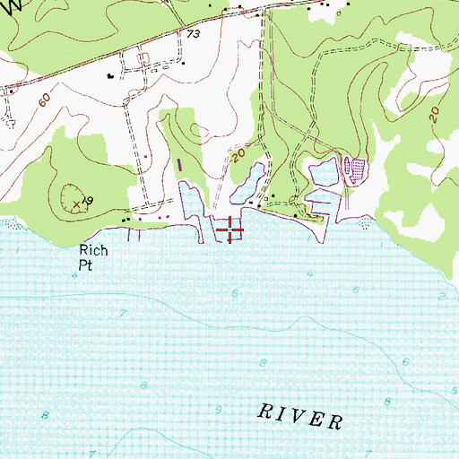 Topographic Map of Bohemia Vista Marina, MD