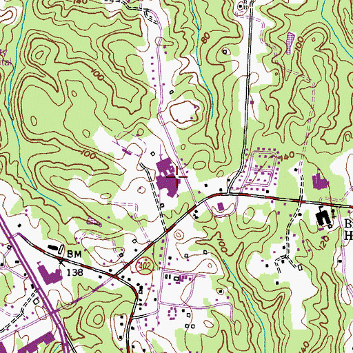 Topographic Map of Calvert County Alternative School, MD