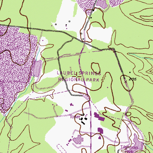 Topographic Map of Laurel Springs Regional Park, MD