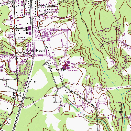 Topographic Map of Walter Mitchell School, MD