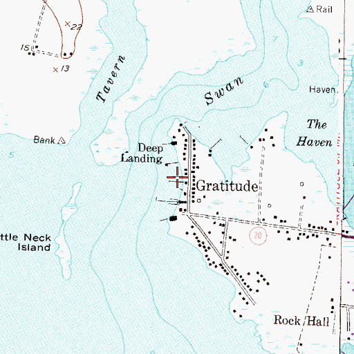 Topographic Map of Gratitude Yacht Harbor, MD