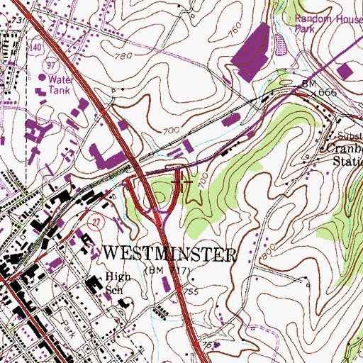 Topographic Map of Longwell Run, MD
