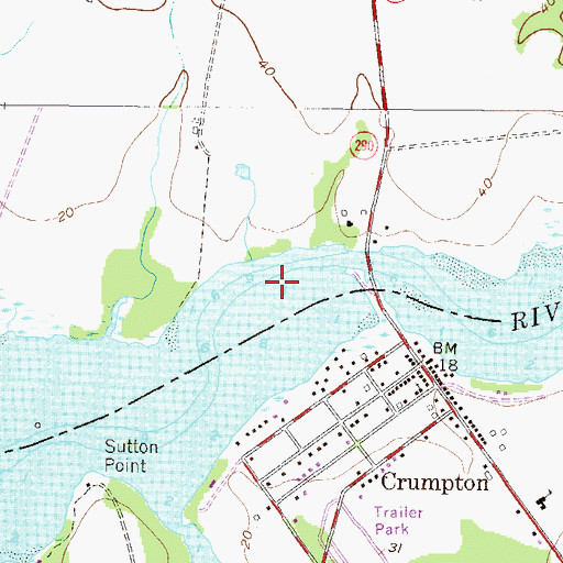 Topographic Map of Chesterville Branch, MD