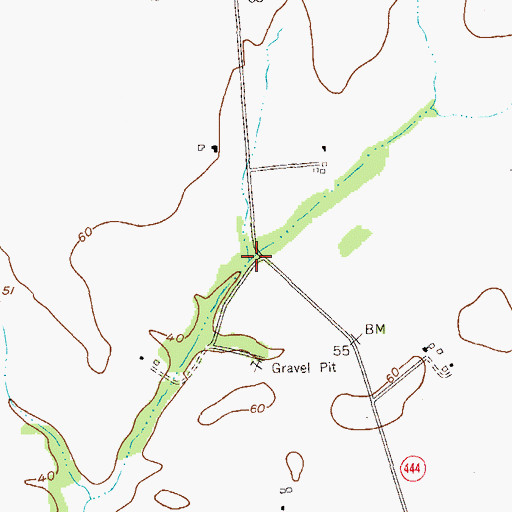 Topographic Map of Cow Creek, MD