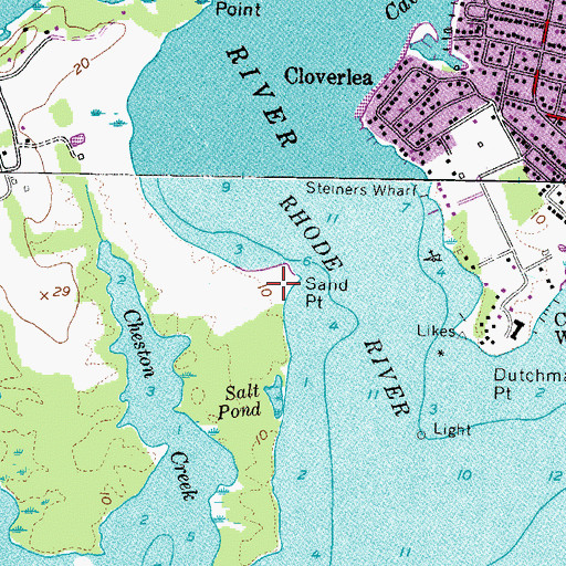Topographic Map of Sand Point Marsh, MD