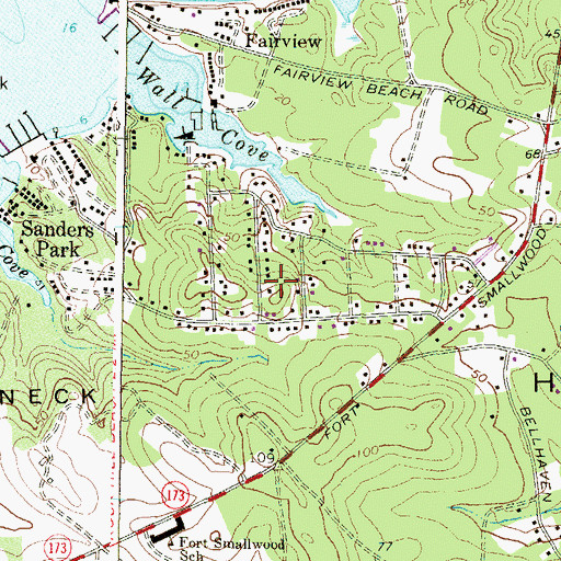 Topographic Map of Fairhaven Beach, MD
