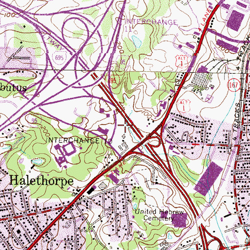 Topographic Map of Security Ford Heliport, MD