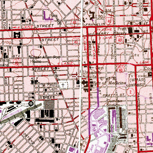 Topographic Map of Maryland Institute for Emergency Medical Heliport, MD
