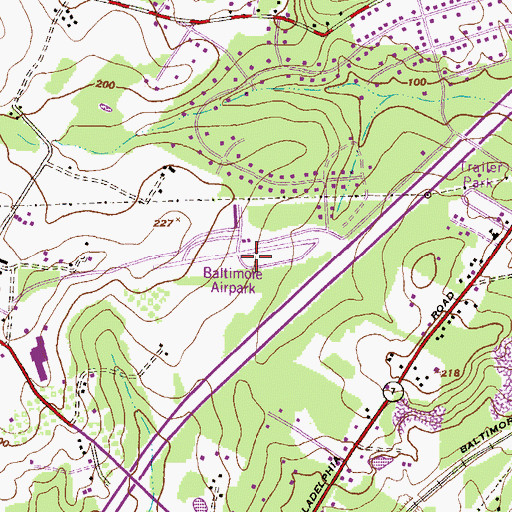 Topographic Map of Baltimore Airpark (historical), MD