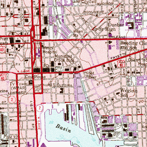 Topographic Map of Baltimore Police Department Heliport, MD