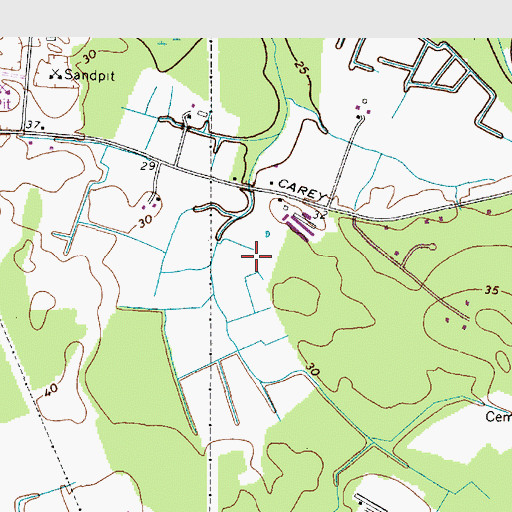 Topographic Map of Bunting's Field, MD