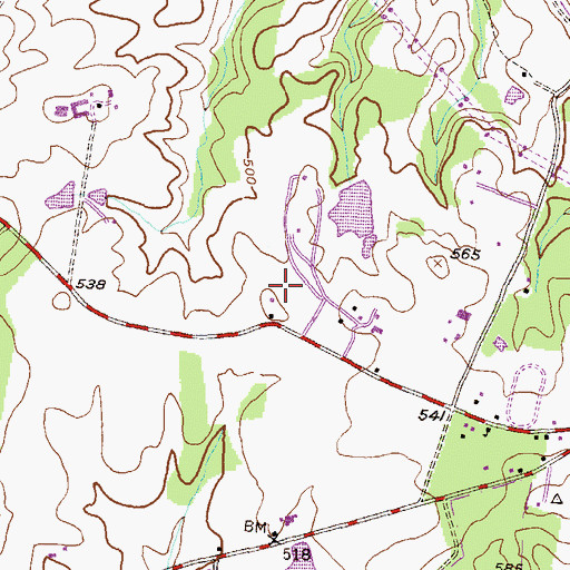 Topographic Map of Waredaca Farm Airport (historical), MD