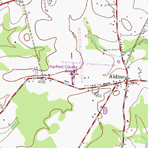 Topographic Map of Harford County Airport, MD