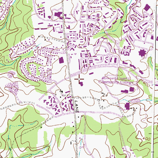 Topographic Map of Howard County General Hospital Heliport, MD