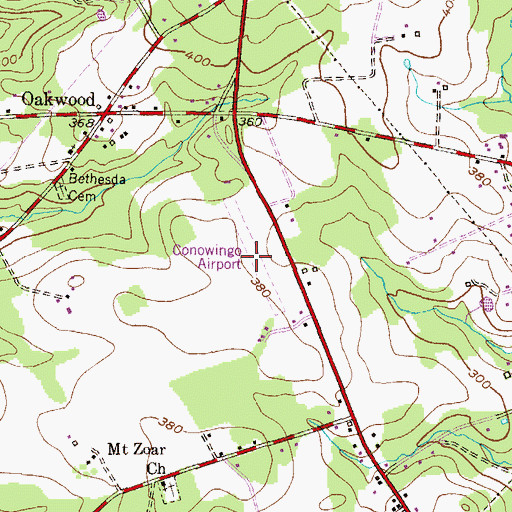 Topographic Map of Conowingo Airport (historical), MD