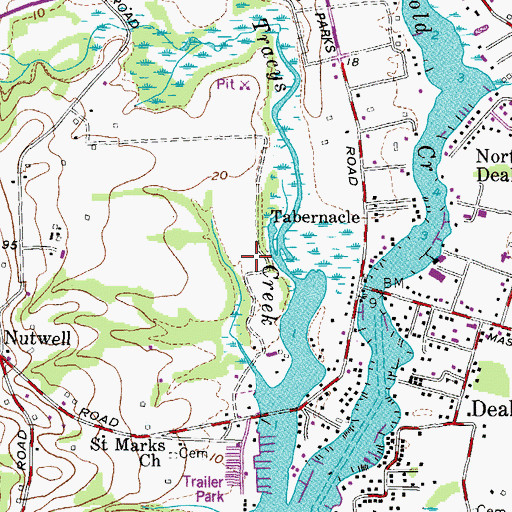 Topographic Map of Deale Airport, MD