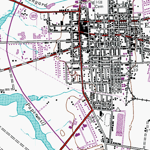 Topographic Map of Memorial Hospital Heliport, MD