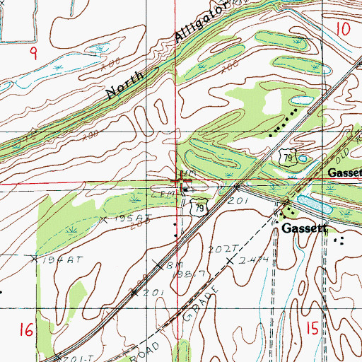 Topographic Map of Bethlehem Cemetery, AR