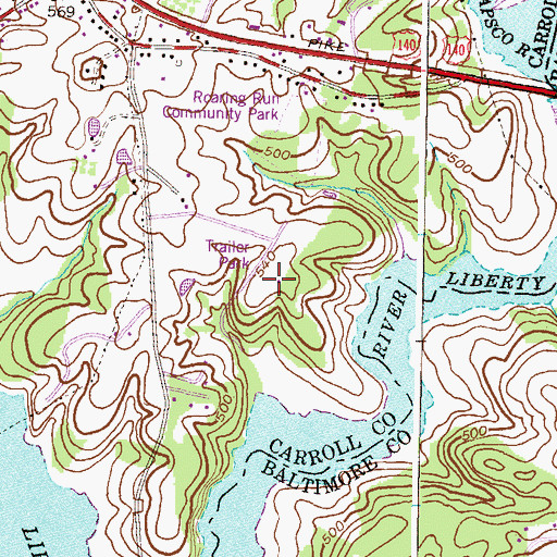 Topographic Map of Reservoir Airport, MD
