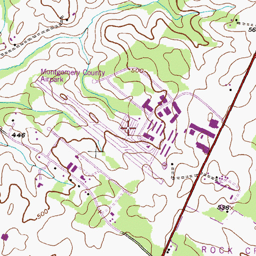 Topographic Map of Montgomery County Airpark, MD