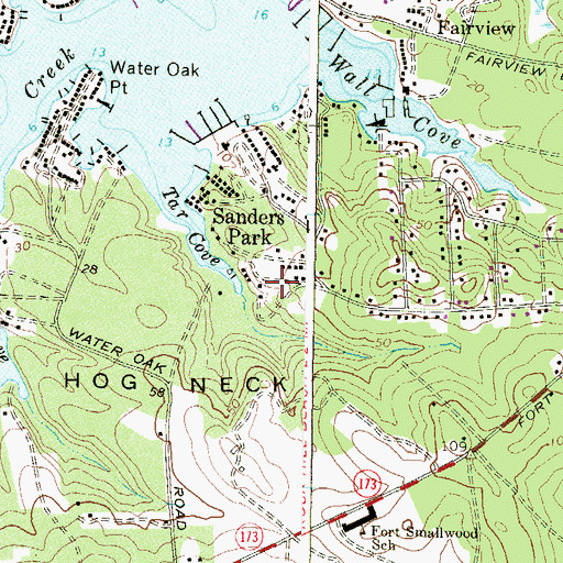 Topographic Map of Tar Cove Heliport, MD