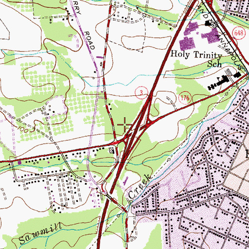 Topographic Map of Maryland State Police Glen Burnie Barrack Heliport, MD