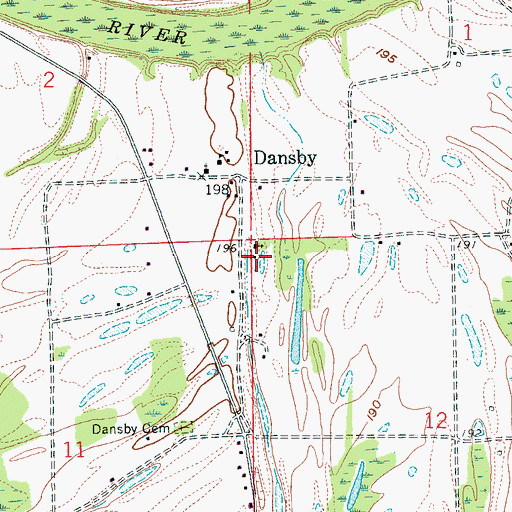 Topographic Map of Dansby School (historical), AR