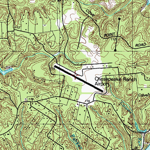 Topographic Map of Chesapeake Ranch Airport, MD