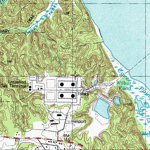 Topographic Map of Clng Cove Point Heliport, MD