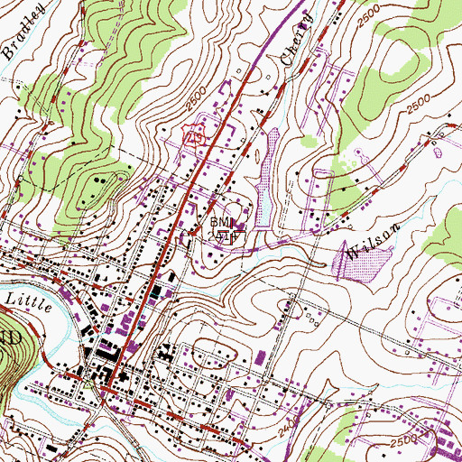 Topographic Map of Garrett County Memorial Hospital Heliport, MD
