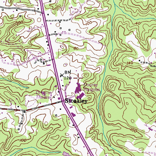 Topographic Map of Calvert Memorial Hospital Heliport, MD