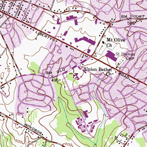 Topographic Map of Mitchell Heliport, MD