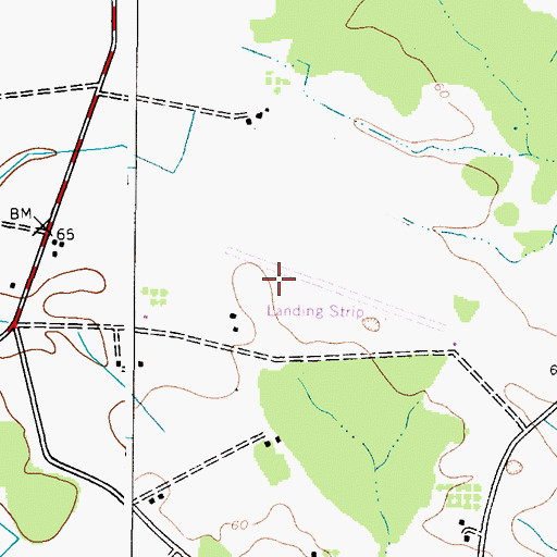 Topographic Map of Ridgely Airpark, MD