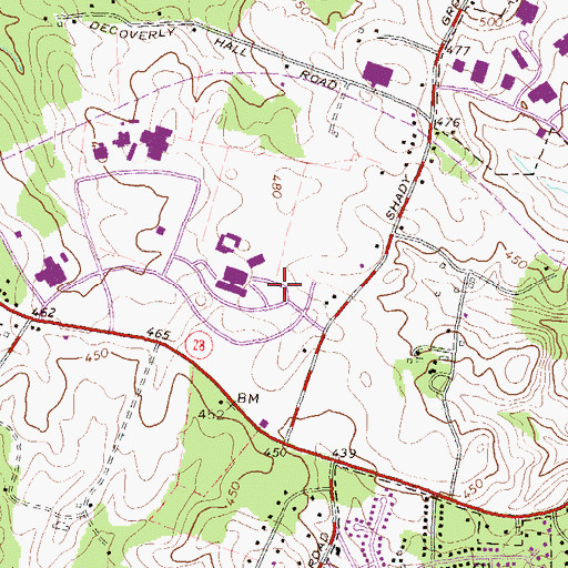 Topographic Map of Shady Grove Adventist Hospital Heliport, MD