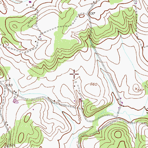 Topographic Map of Mayberry Run Airport, MD