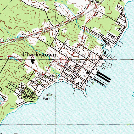 Topographic Map of Charlestown Post Office, MD