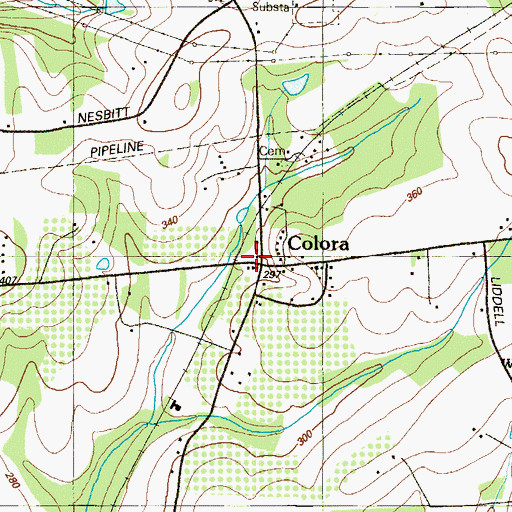 Topographic Map of Colora Post Office, MD