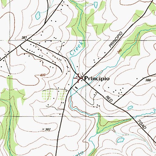 Topographic Map of Principio Post Office (historical), MD