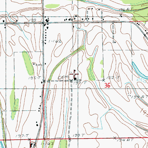 Topographic Map of Nash Ridge School (historical), AR