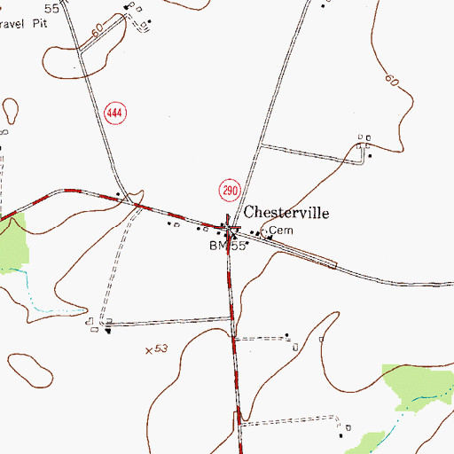 Topographic Map of Chesterville Post Office (historical), MD