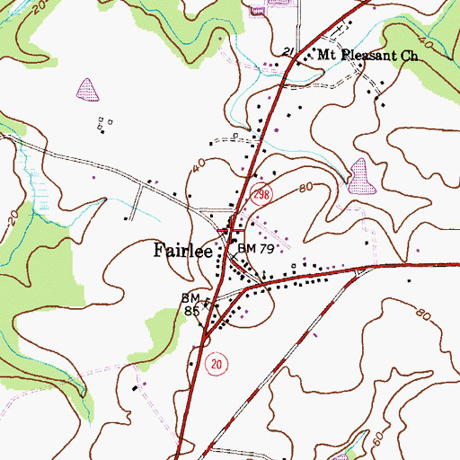 Topographic Map of Fairlee Post Office (historical), MD