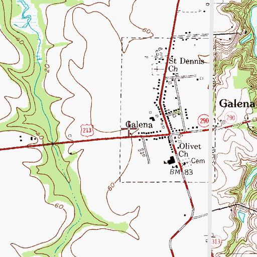 Topographic Map of Galena Post Office, MD